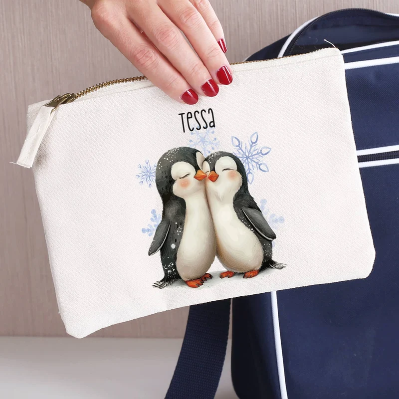 Niedliche Beautycase mit Pinguinmotiv