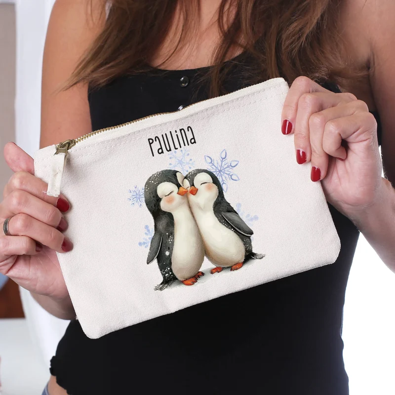 Niedliche Beautycase mit Pinguinmotiv