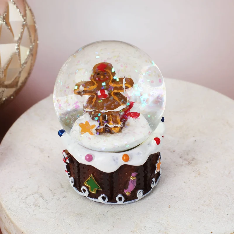 Schneekugel Lebkuchen-Mädchen und Junge
