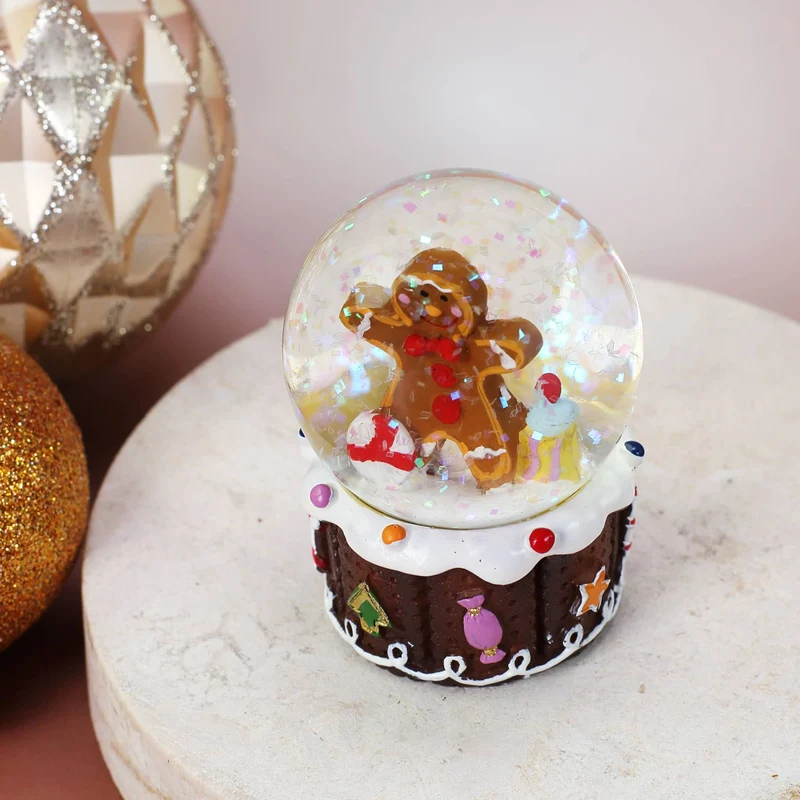 Schneekugel Lebkuchen-Mädchen und Junge