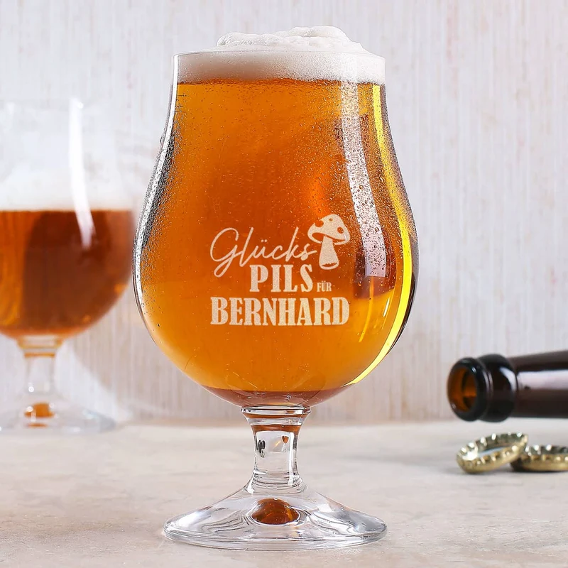 Bierglas - Glückspils - mit Namensgravur