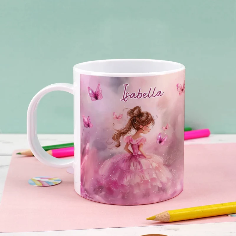 Bruchfeste Kunststofftasse mit Prinzessinnenmotiv