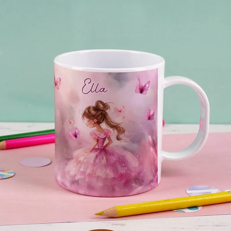 Bruchfeste Kunststofftasse mit Prinzessinnenmotiv