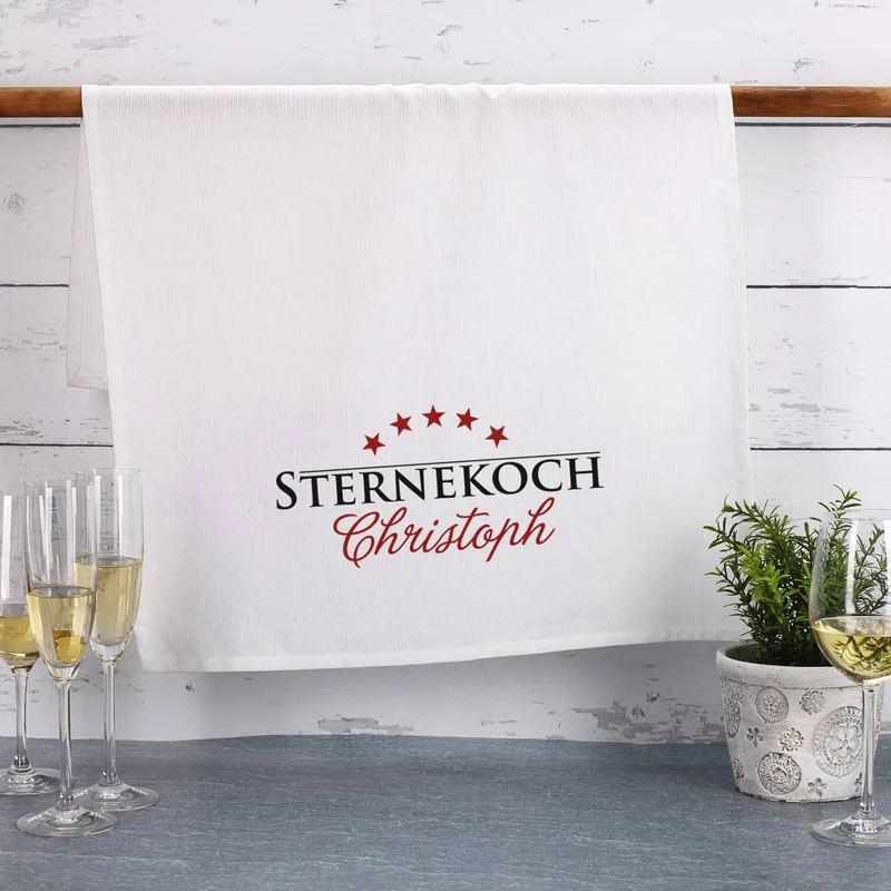 Sternekoch - Geschirrtuch mit Wunschname