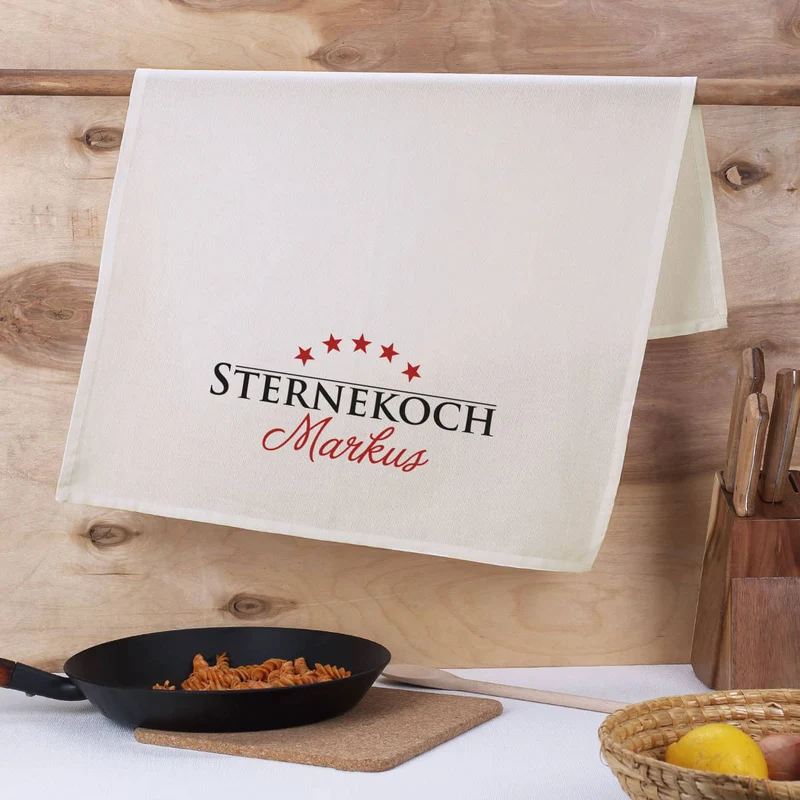 Sternekoch - Geschirrtuch mit Wunschname