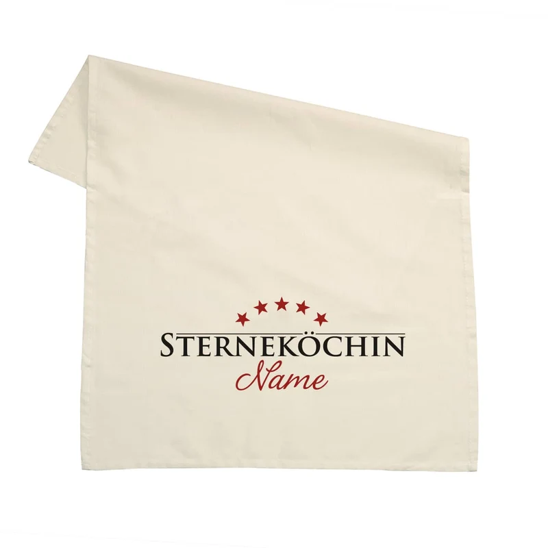 Sterneköchin - Geschirrtuch mit Wunschname
