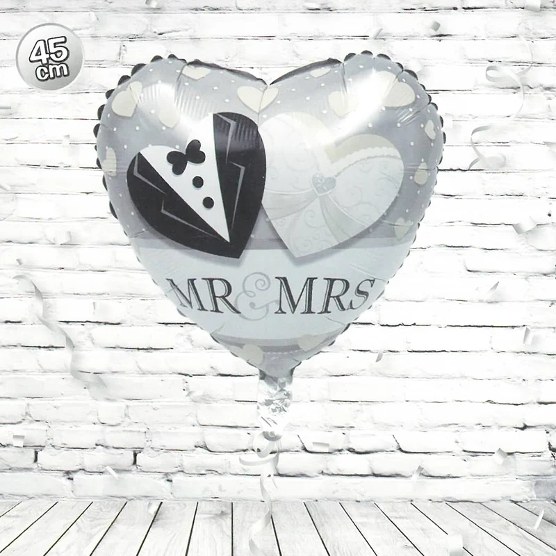 Folien-Ballon - herzförmig - MR & MRS