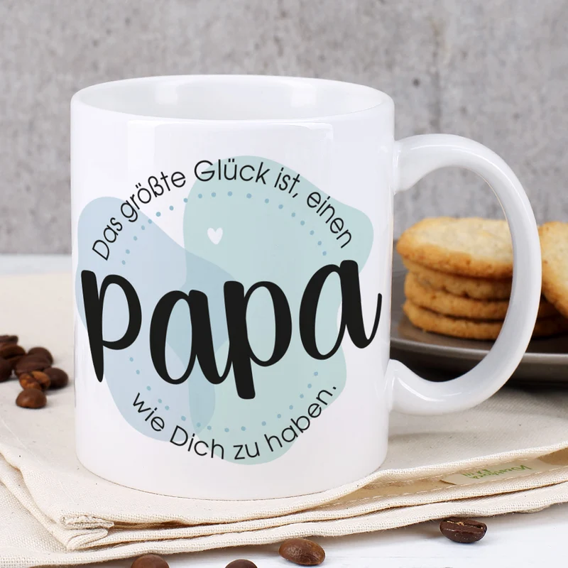 Das größte Glück ist, einen Papa wie Dich zu haben. - Fototasse zum Vatertag