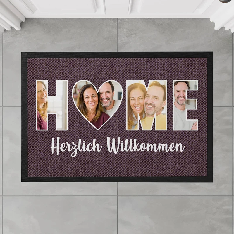 HOME - Fotofußmatte in verschiedenen Farben