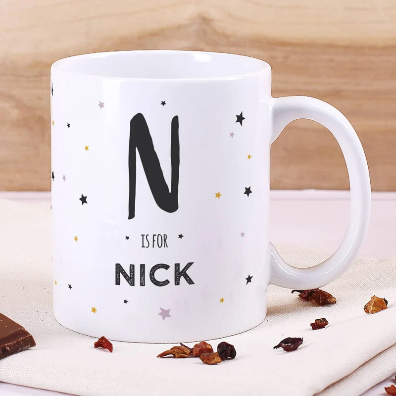 Tasse mit Name und Initiale