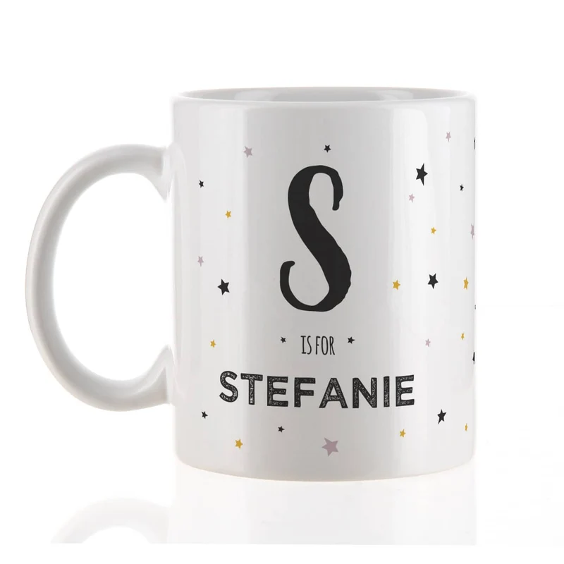 Tasse mit Name und Initiale