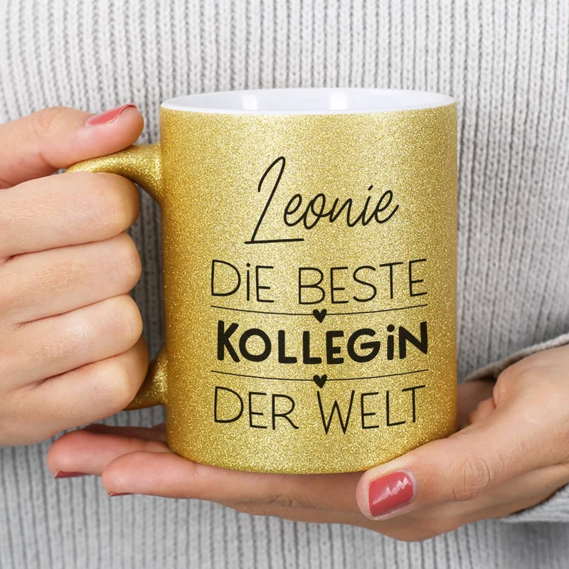 Glitzertasse für die beste Freundin, Kollegin oder Schwester der Welt