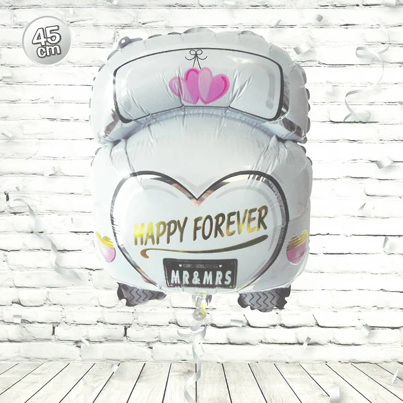Folien-Ballon - Hochzeitsauto - Happy Forever