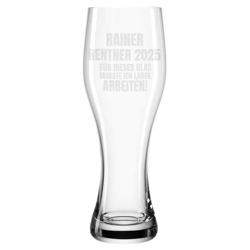 Für dieses Glas musste ich lange arbeiten! - Weizenglas als Geschenk für Rentner in 2 Größen
