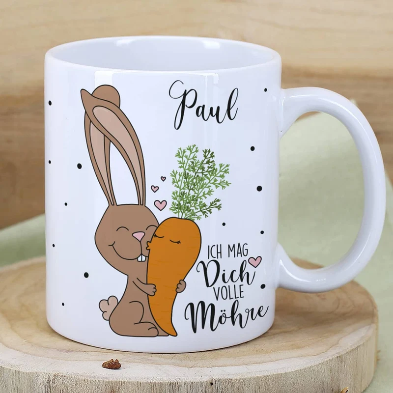 Ich mag Dich volle Möhre! - Tasse mit Wunschname