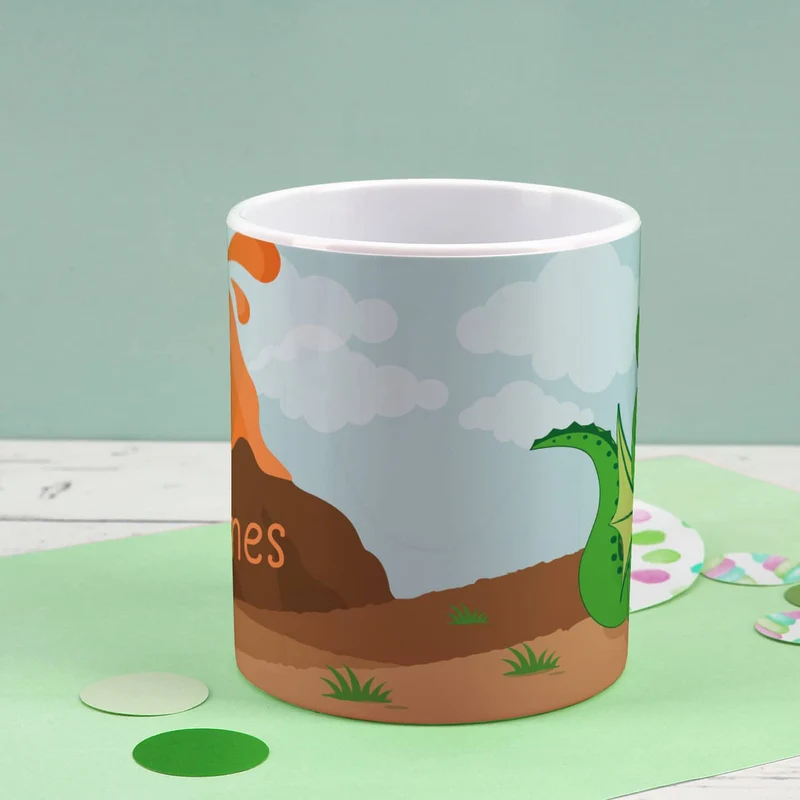 Niedliche Drachentasse mit Wunschname | Tasse als Geschenk für Kinder