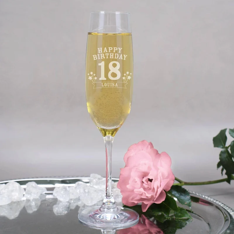 Sektglas - Happy Birthday 18 mit Name
