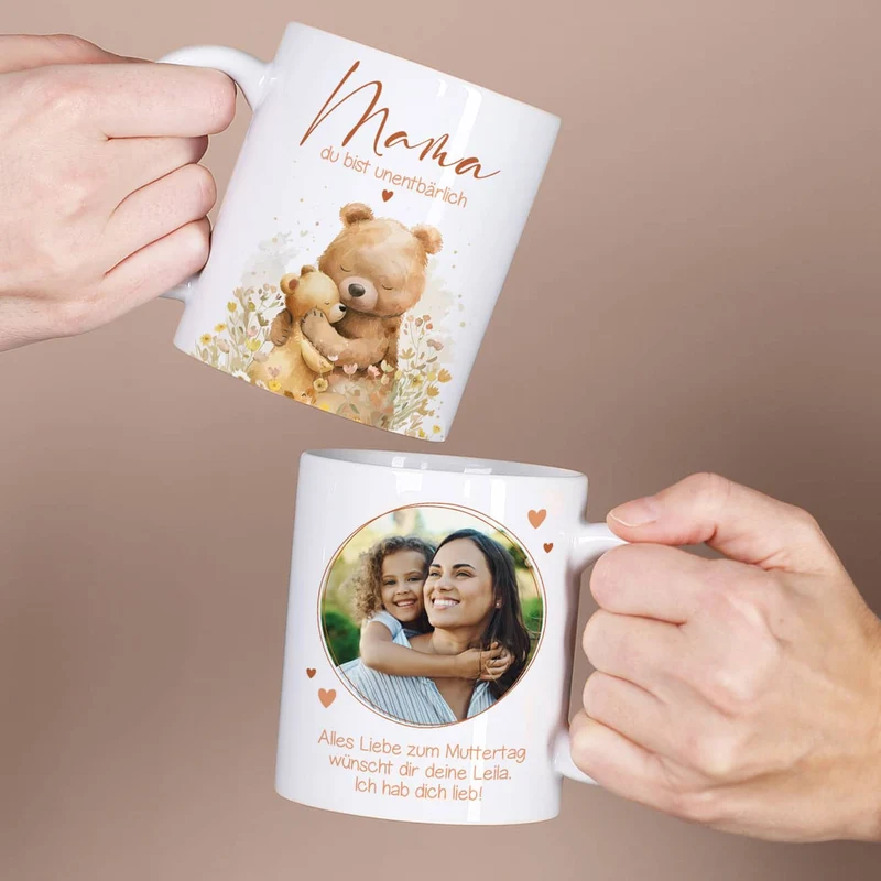 Mama du bist unentbärlich - Fototasse zum Muttertag