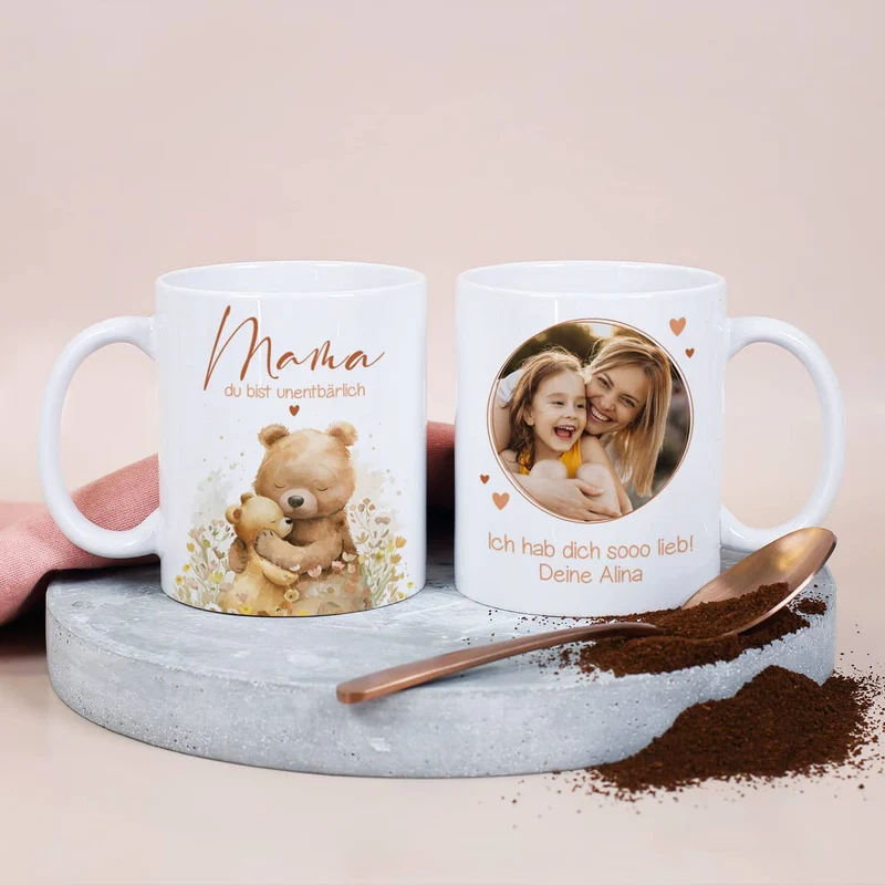 Mama du bist unentbärlich - Fototasse zum Muttertag