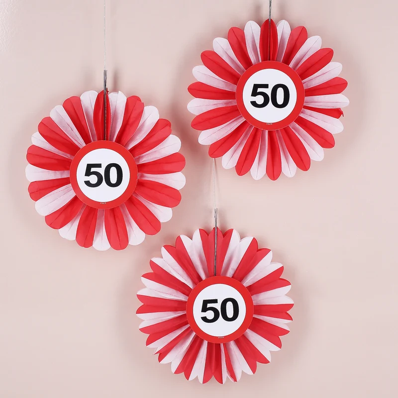 Waben Deko Verkehrsschild 50