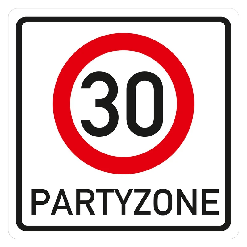 Riesiges PVC Verkehrsschild Geburtstag - 18 bis 100