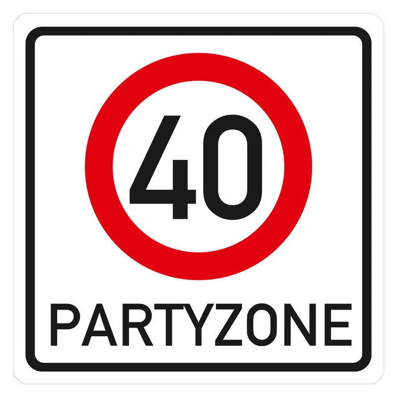 Riesiges PVC Verkehrsschild Geburtstag - 18 bis 100