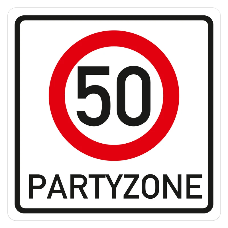 Riesiges PVC Verkehrsschild Geburtstag - 18 bis 100