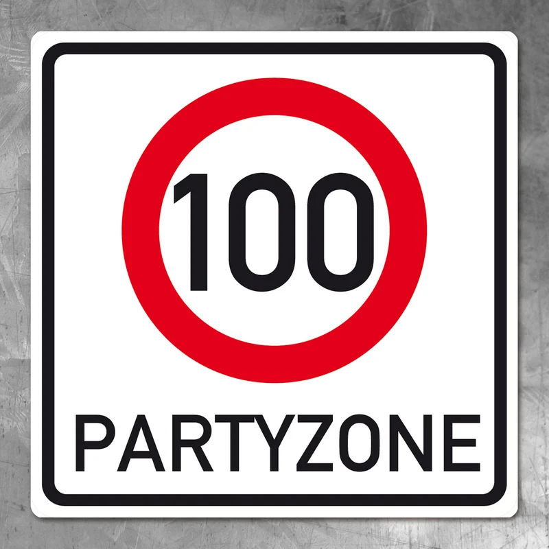 Riesiges PVC Verkehrsschild Geburtstag - 18 bis 100