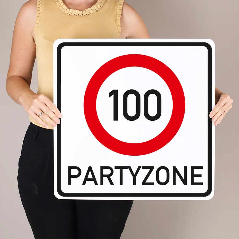 Riesiges PVC Verkehrsschild Geburtstag - 18 bis 100