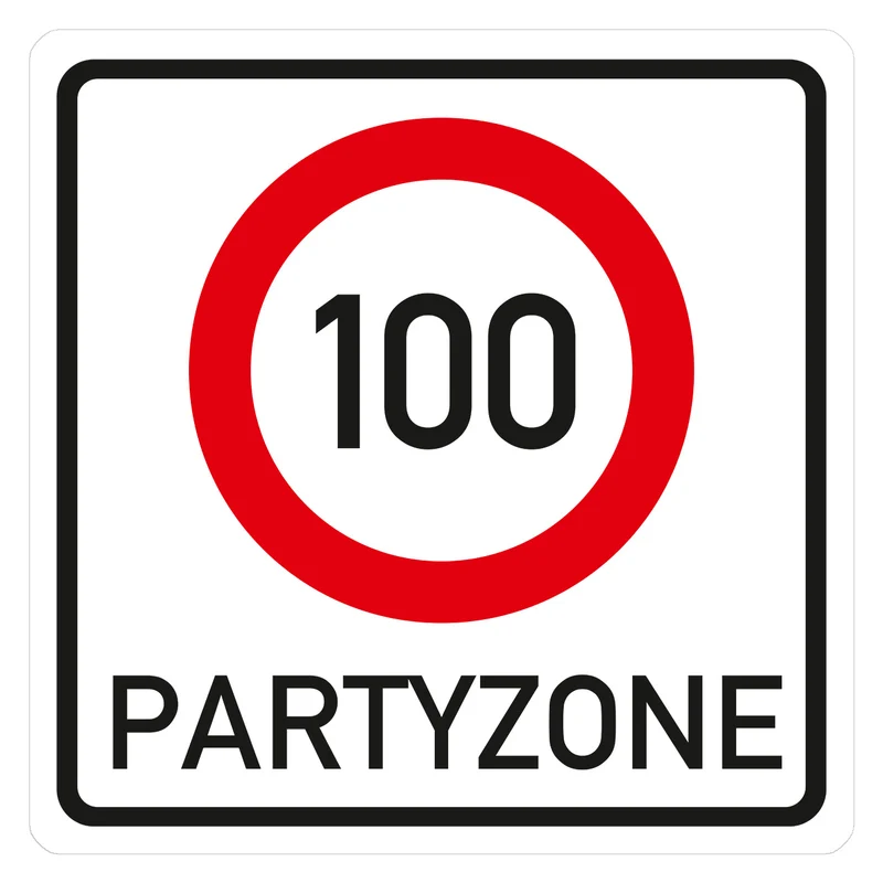 Riesiges PVC Verkehrsschild Geburtstag - 18 bis 100