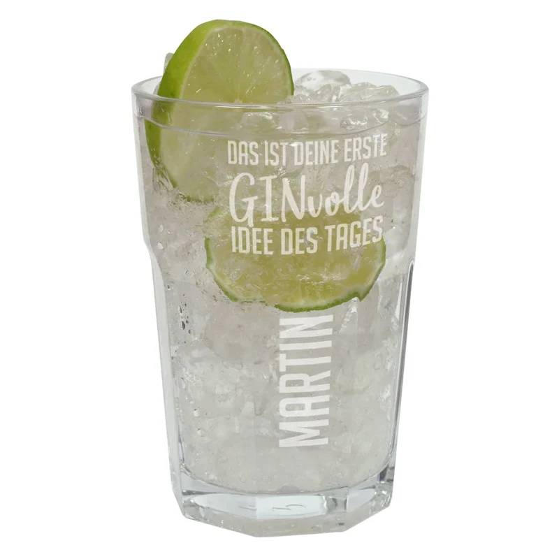 Longdrinkglas "GINvolle Idee" mit Ihrem Namen