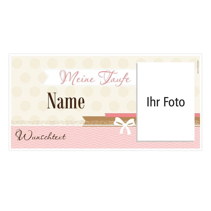 XXL Banner zur Taufe mit Foto und Taufspruch 1,60 x 0,80m