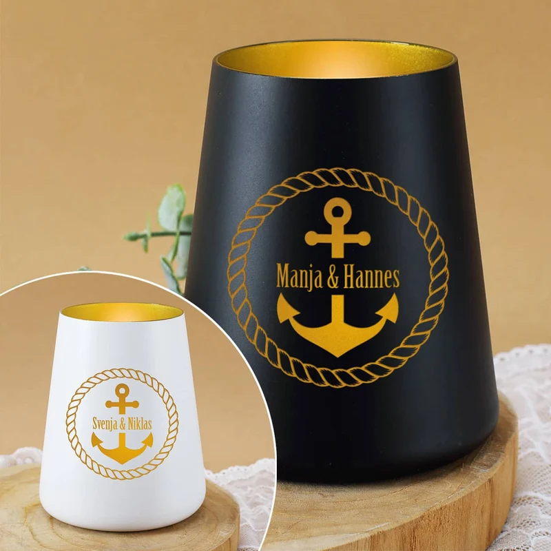 Maritimes Windlicht mit Namensgravur