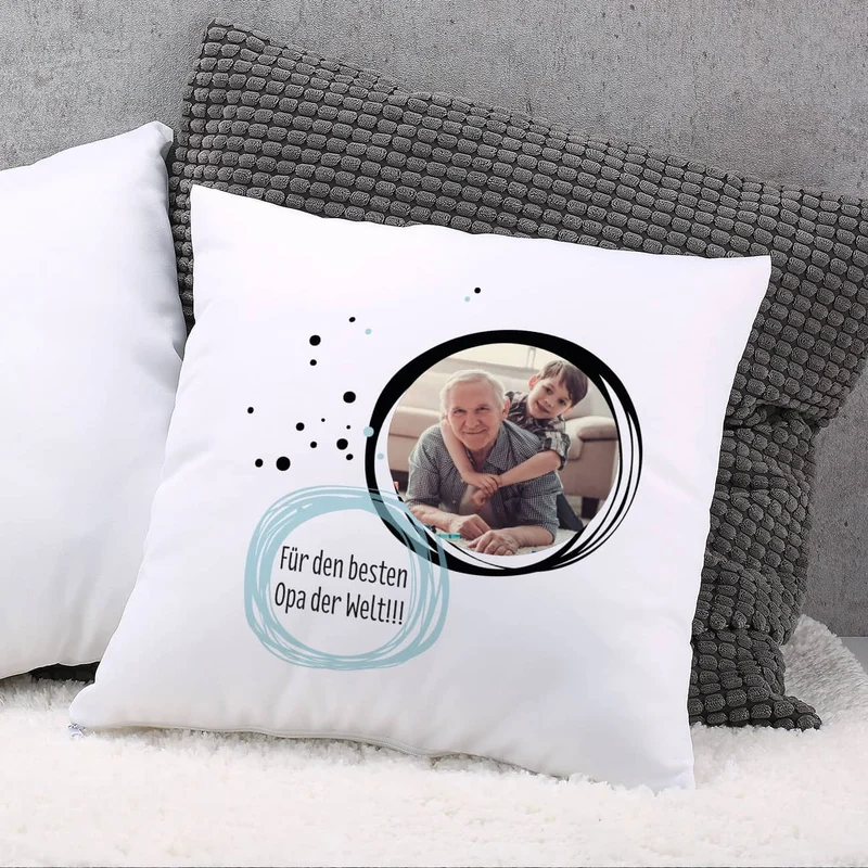 Kissen mit Foto und Wunschtext