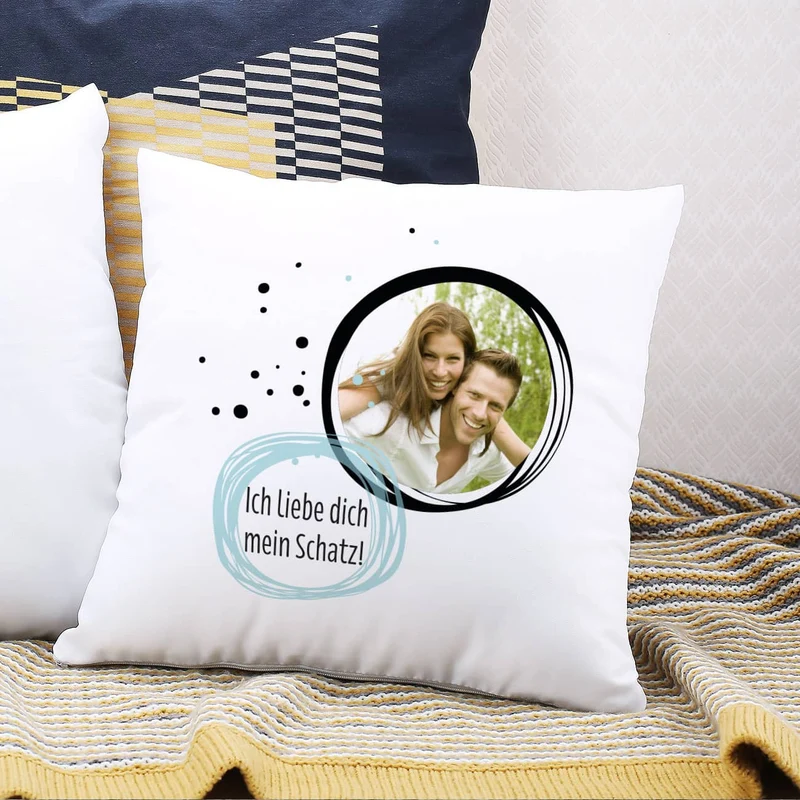 Kissen mit Foto und Wunschtext