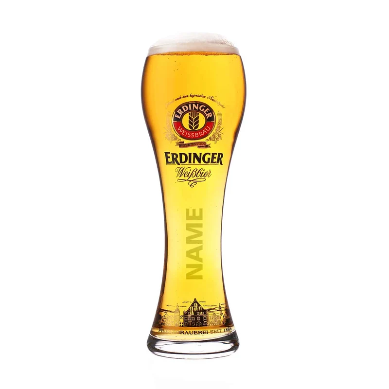 Erdinger Weissbräu Weizenbierglas mit Ihrem Wunschnamen graviert