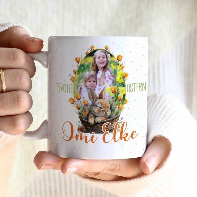 Ostertasse mit Ihrem Foto & Name