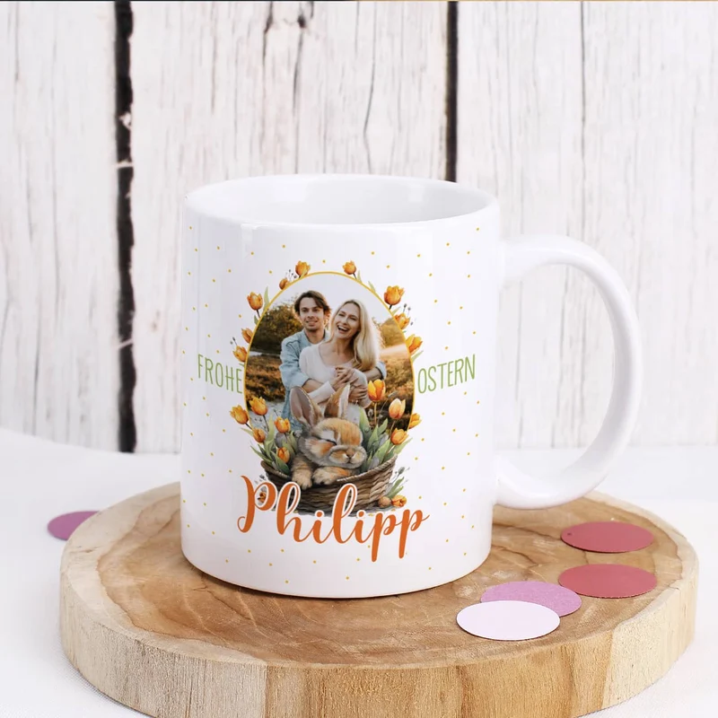 Ostertasse mit Ihrem Foto & Name