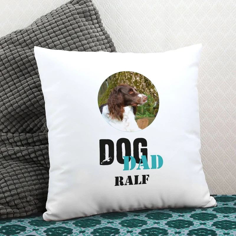 Fotokissen Dog Mom | Dog Dad mit Wunschbild und Name bedruckt