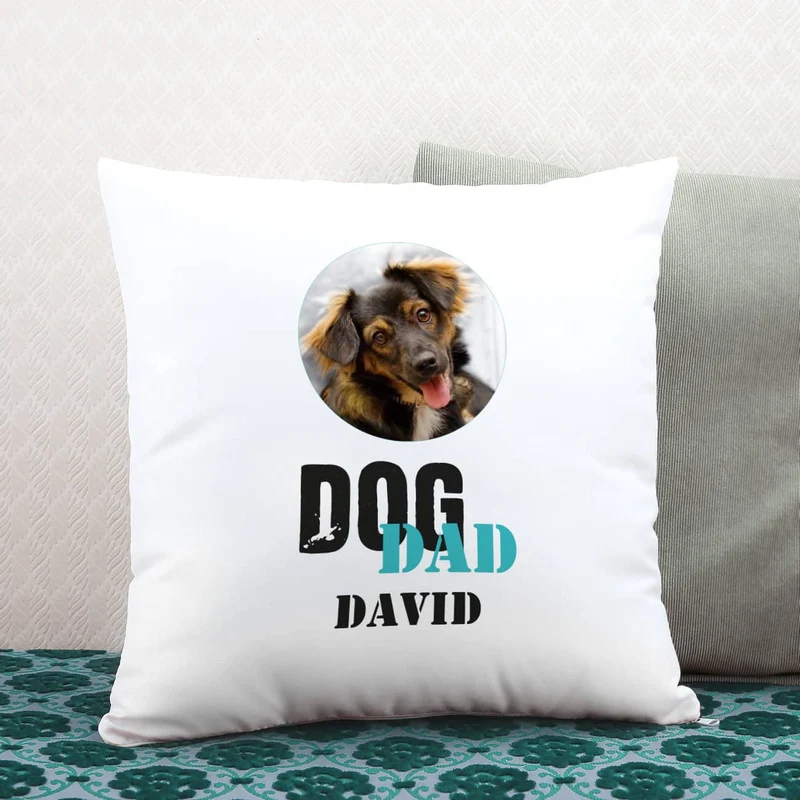 Fotokissen Dog Mom | Dog Dad mit Wunschbild und Name bedruckt