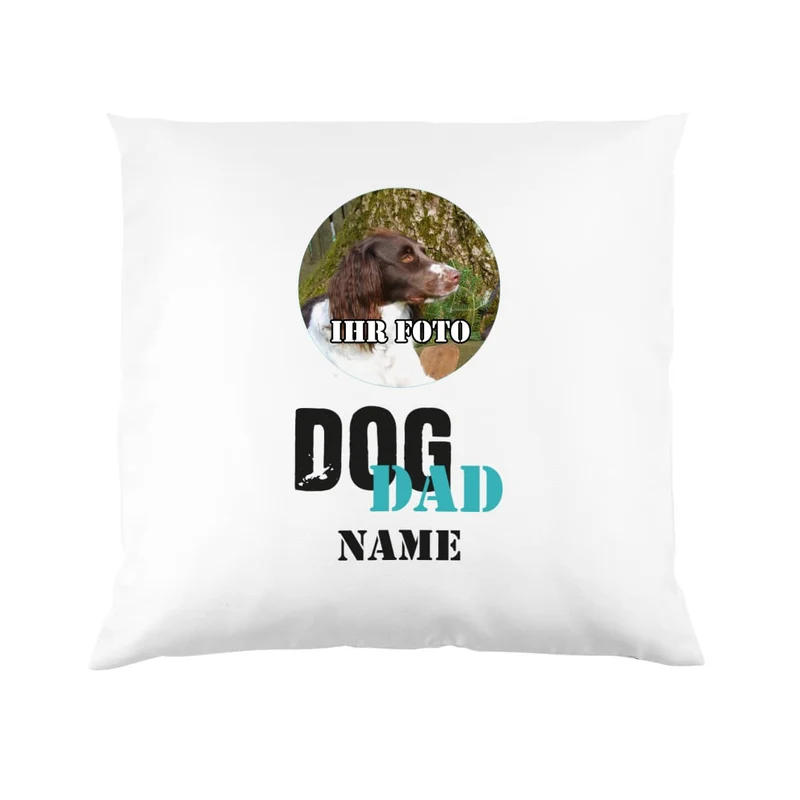 Fotokissen Dog Mom | Dog Dad mit Wunschbild und Name bedruckt