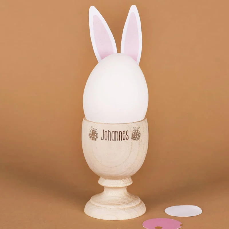 4er Set Eierbecher zu Ostern aus Holz