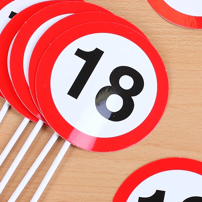 12 Mini Schilder zum 18. Geburtstag