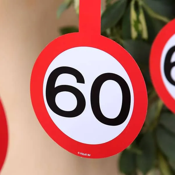 Papiergirlande Verkehrsschild 60