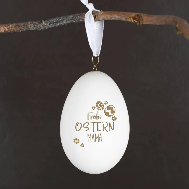 Osterei "Frohe Ostern" mit persönlicher Namensgravur