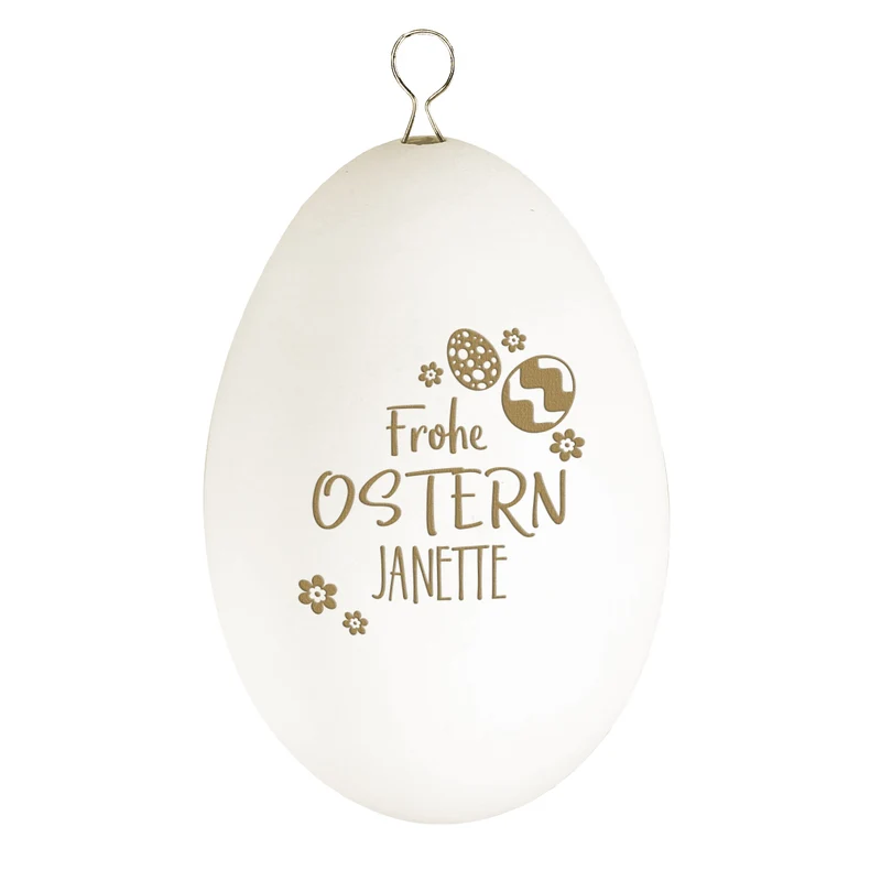Osterei "Frohe Ostern" mit persönlicher Namensgravur