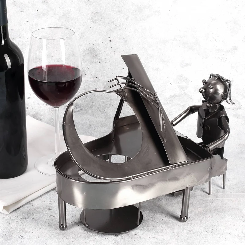 Flaschenhalter aus Metall - Klavier mit Spieler