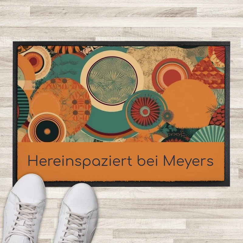 Bedruckte Fußmatten im Boho-Stil mit Text - verschiedene Motive zur Auswahl