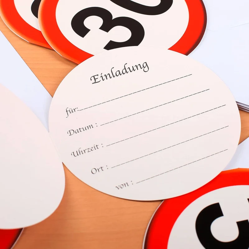 Einladungskarten Set zum 30. Geburtstag