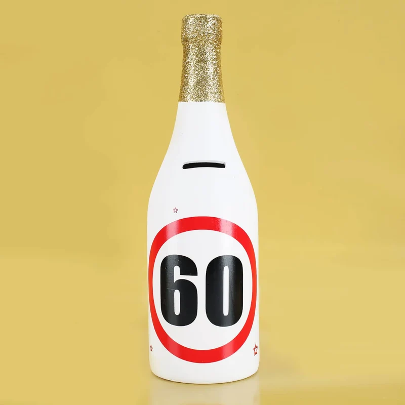 Spar-Flasche mit Verkehrszeichenmotiv mit verschiedenen Zahlen